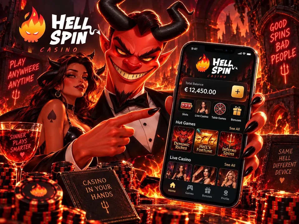 Hellspin mobile casino displayed on a smartphone